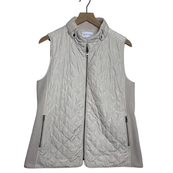 41 Hawthorn Quilted Zip-Up Vest – Size Large – Cream - Picture 1 of 13